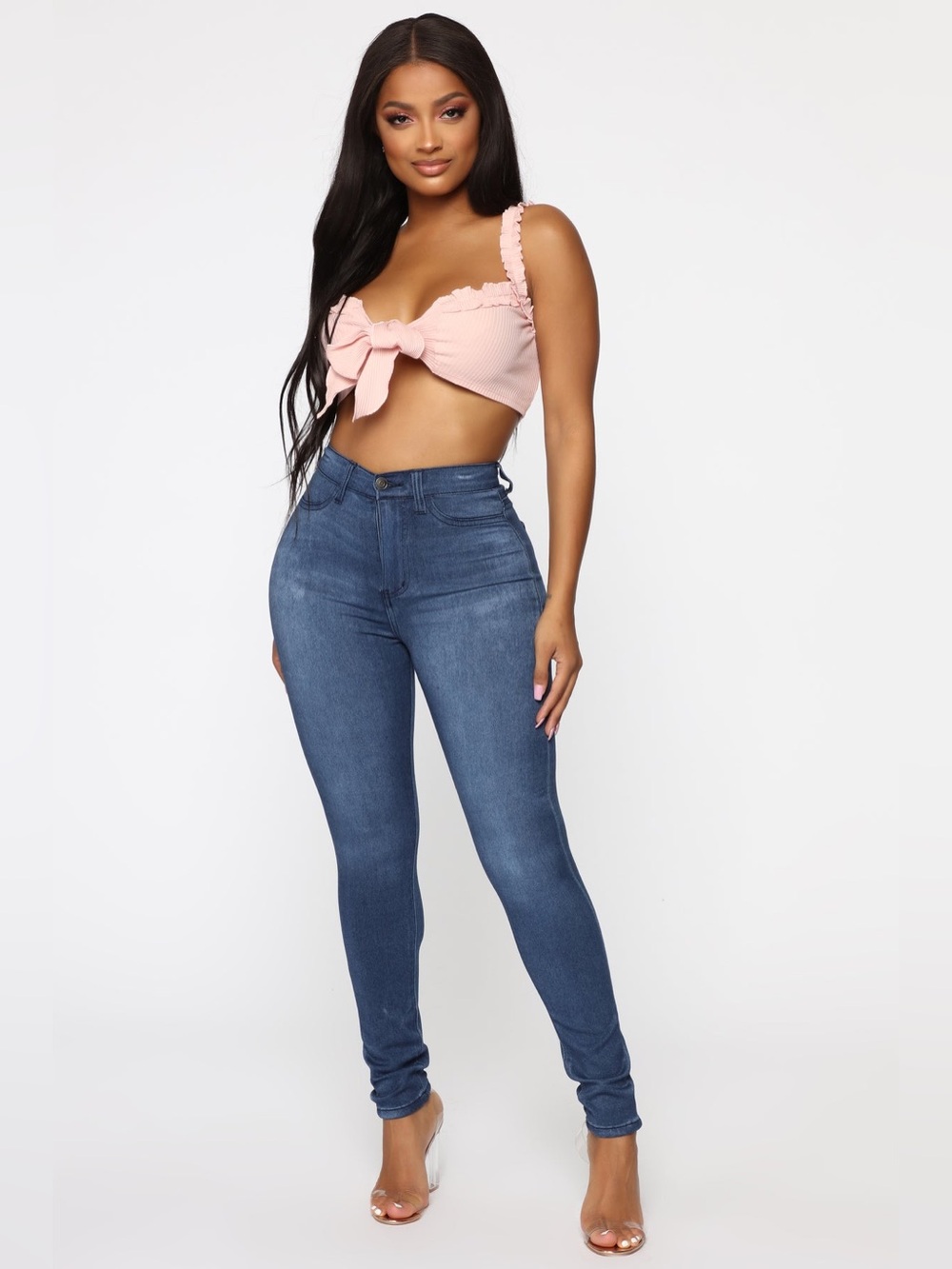 Fashion Nova High-Rise Skinny Jeans - Blue
